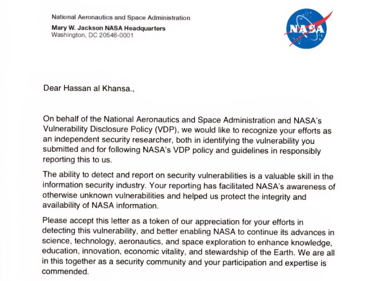 Bug bounty result from Hassan Al Khansa
