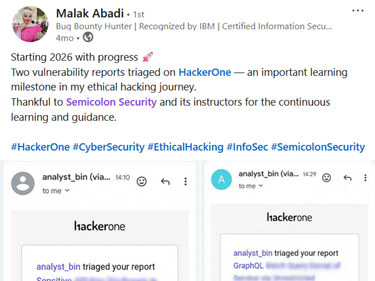Bug bounty result from Malak Abadi