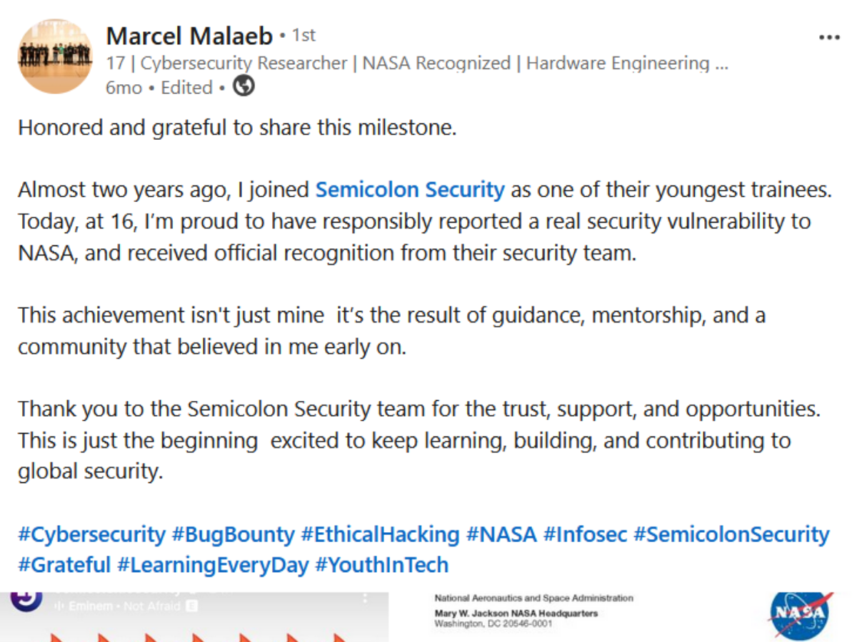 Bug bounty result from Marcel Malaeb